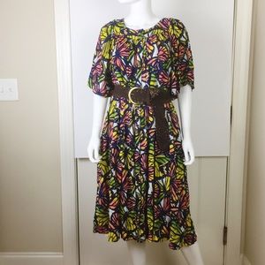 Butterfly Print Mumu Lounge Dress with Pockets